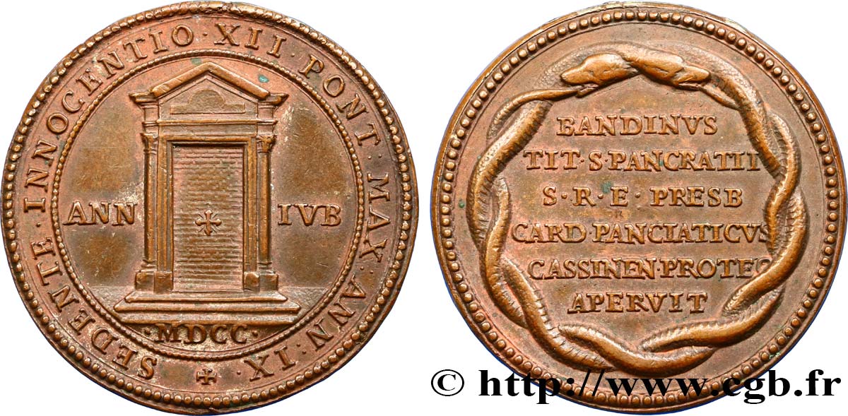 VATICAN ET ÉTATS PONTIFICAUX Médaille du pape Innocent XII - Basilique Ostiense TTB+