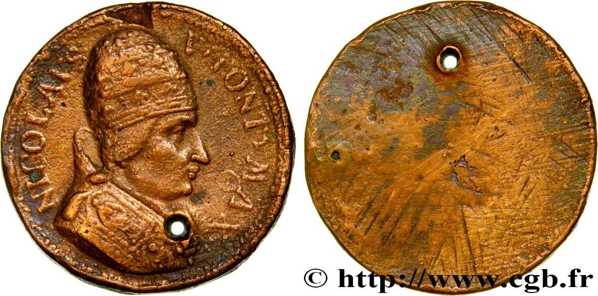 PONTIFICAL STATES - NICOLAS IV Médaille du pape Nicolas V, uniface q.BB