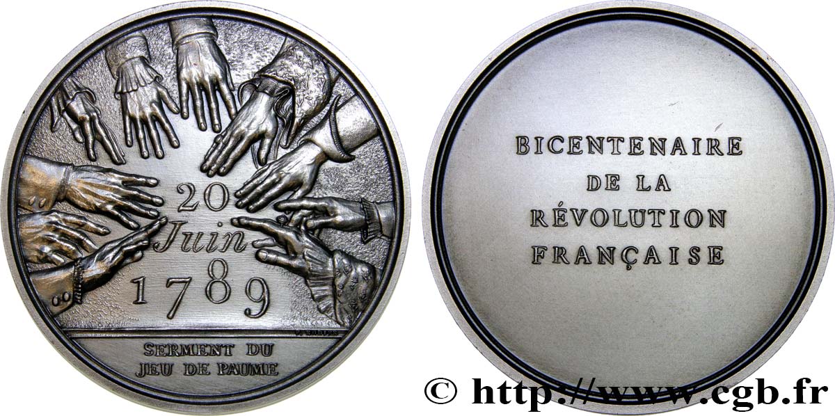 V REPUBLIC Médaille pour le bicentenaire de la Révolution MS