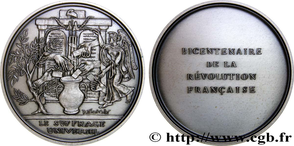 FUNFTE FRANZOSISCHE REPUBLIK Médaille pour le bicentenaire de la Révolution fST
