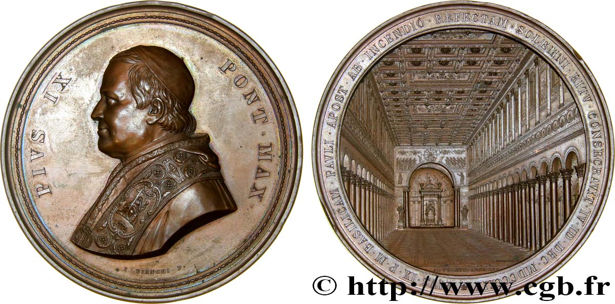 VATICAN ET ÉTATS PONTIFICAUX Médaille du pape Pie IX SUP