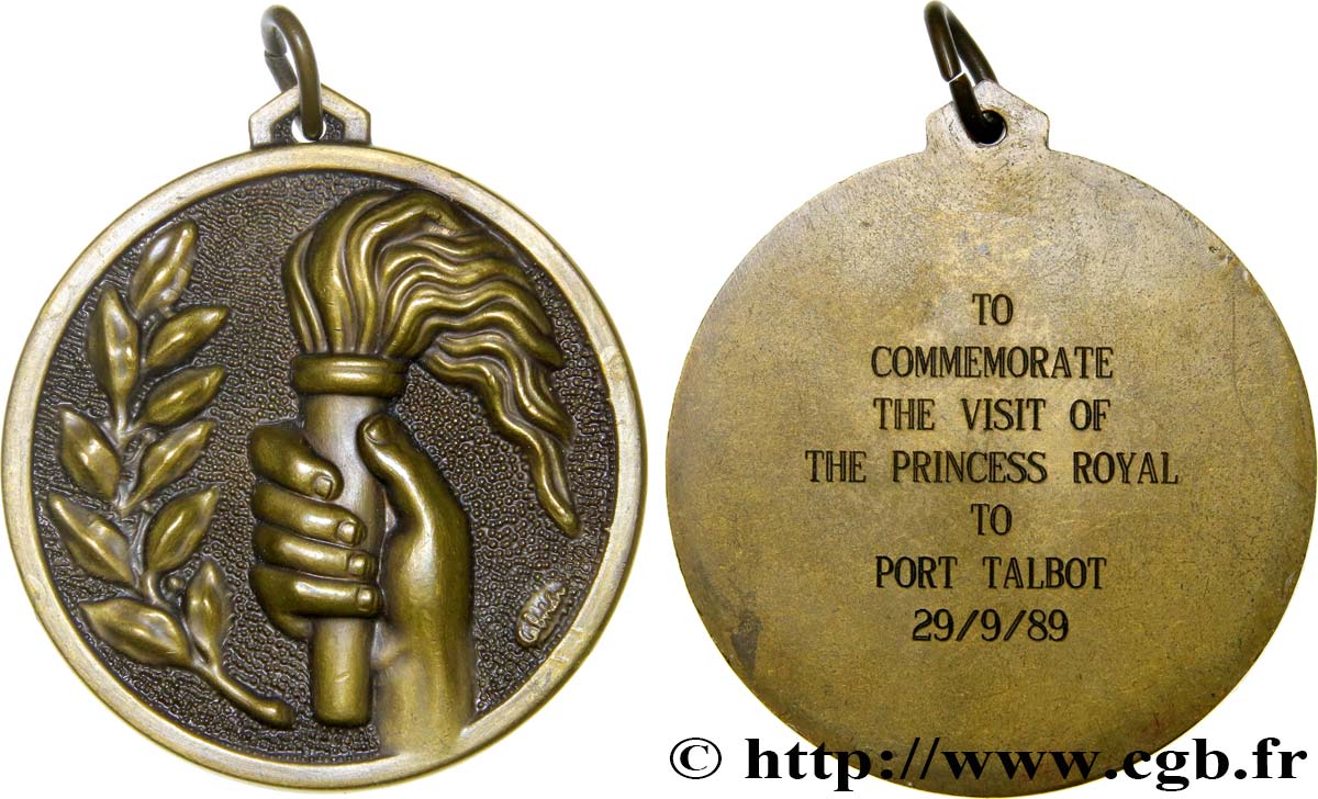 REINO UNIDO Médaille pour la visite de la princesse royale EBC