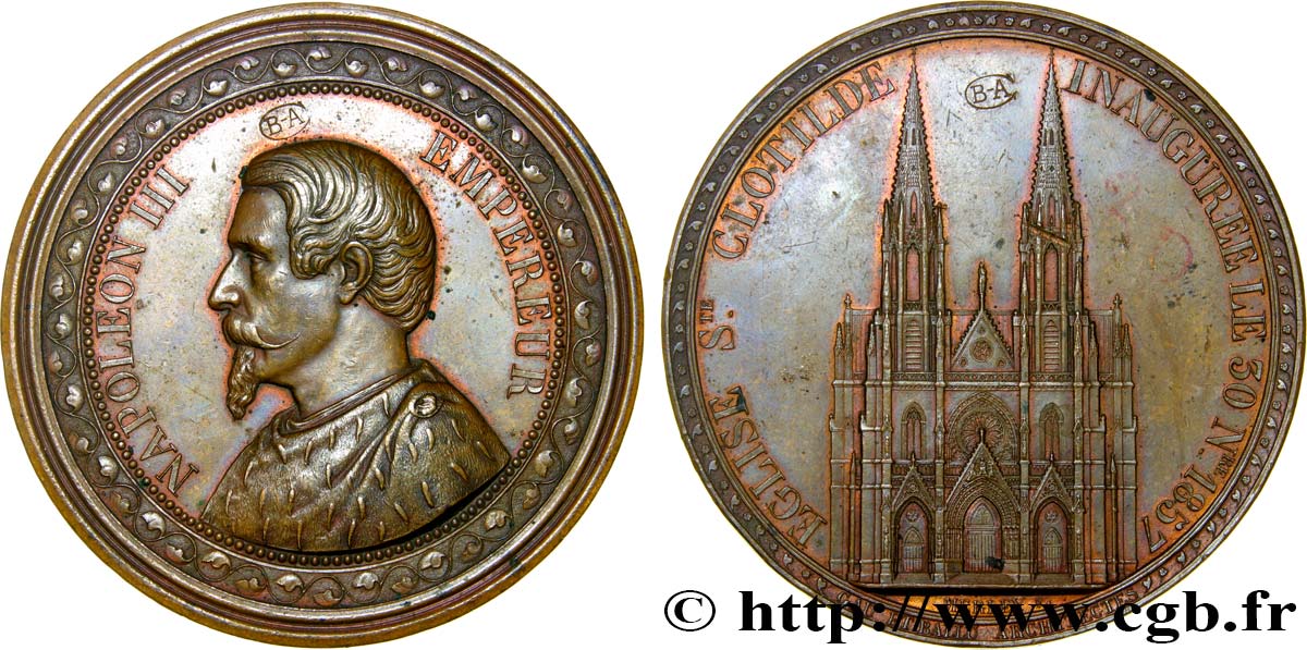 ZWEITES KAISERREICH Médaille pour l’inauguration de l’église Ste-Clothilde fVZ