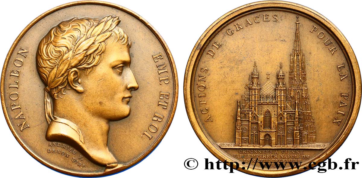 PRIMER IMPERIO Médaille pour la Cathédrale Saint-Étienne à Vienne EBC