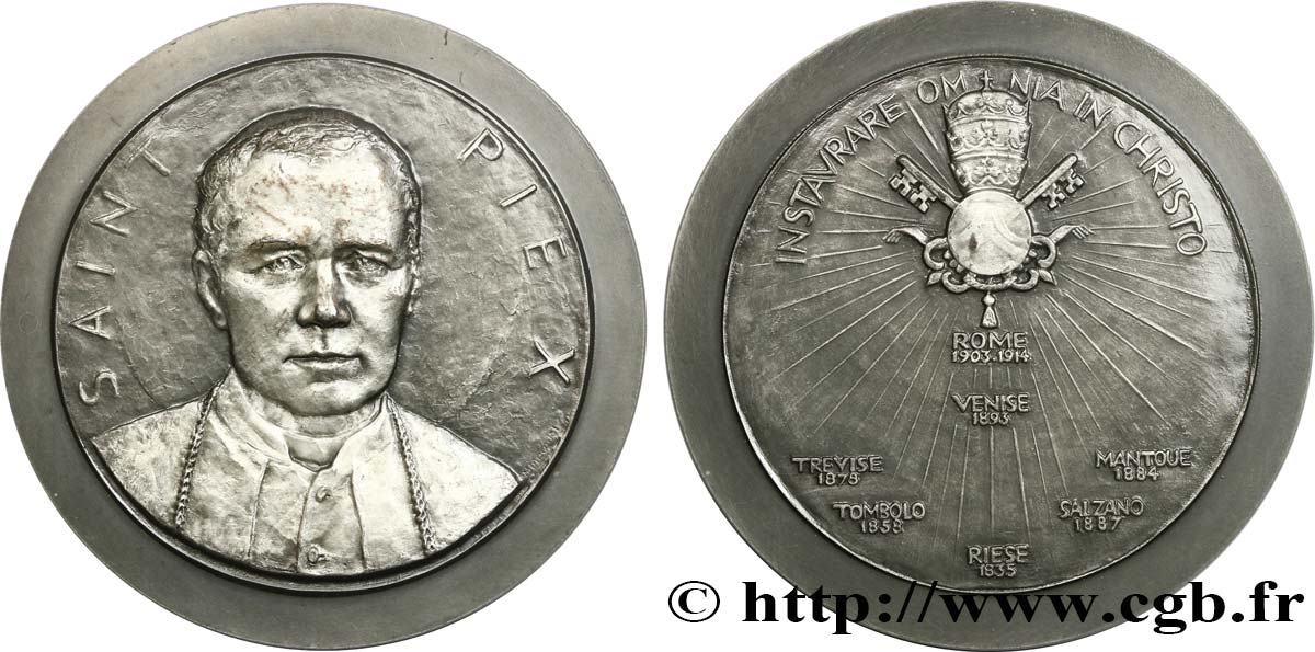 ITALIE - VATICAN - PIE X (Giuseppe Melchiorre Sarto) Médaille, Saint Pie X, Instaurare omnia in Christo SPL