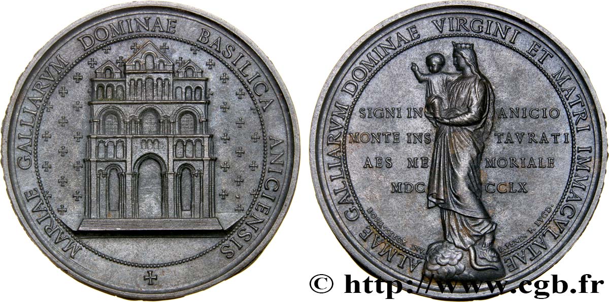 SECOND EMPIRE Médaille pour la basilique du Puy-en-Velay TTB+