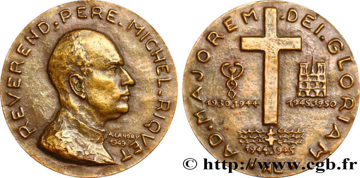 QUARTA REPUBBLICA FRANCESE Médaille pour le révérend Michel Riquet SPL