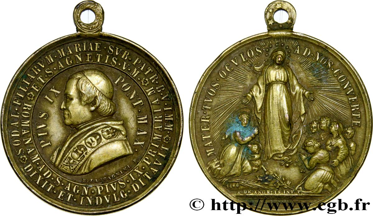 VATICANO Y ESTADOS PONTIFICIOS Médaille du pape Pie IX MBC