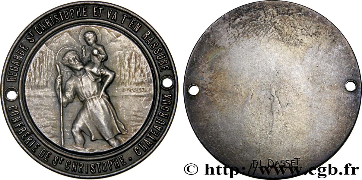TROISIÈME RÉPUBLIQUE Médaille au Saint-Christophe SUP