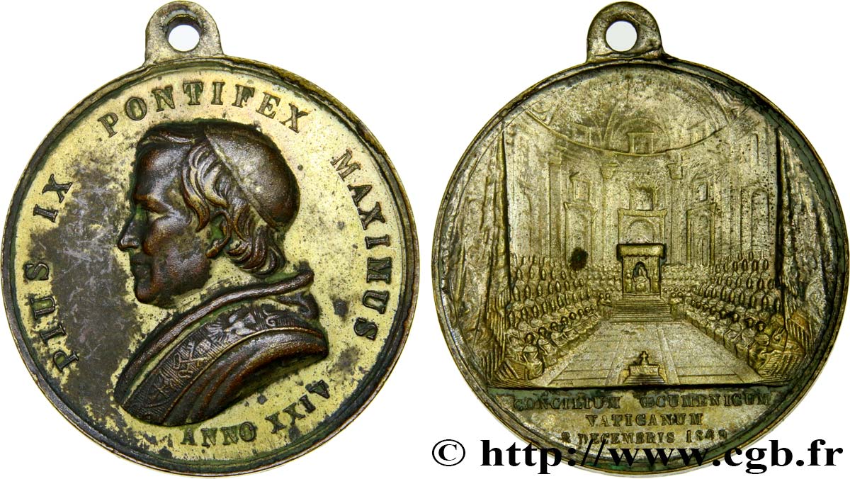 VATICAN AND PAPAL STATES Médaille du pape Pie IX XF