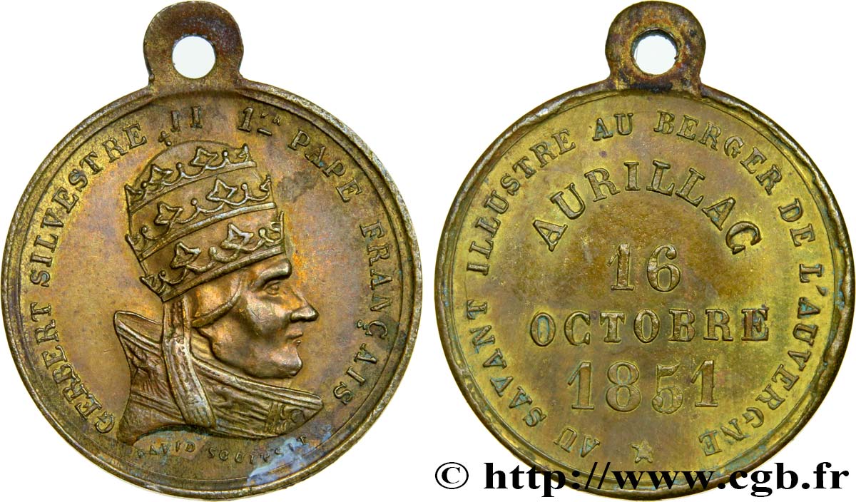 II REPUBLIC Médaille du pape Silvestre II AU
