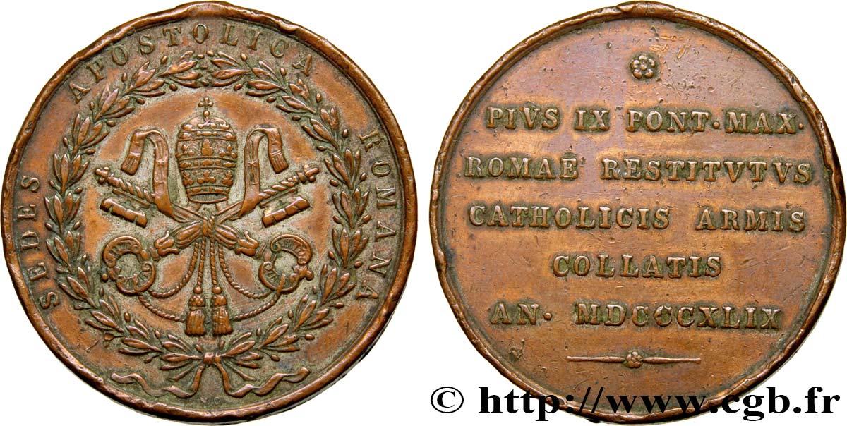 VATICAN AND PAPAL STATES Médaille du pape Pie IX XF