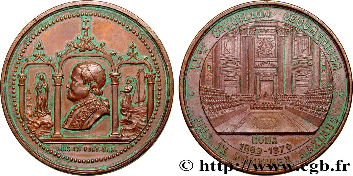 VATICAN - PIUS IX (Giovanni Maria Mastai Ferretti) Médaille, Pie IX, 20e concile oecuménique VF