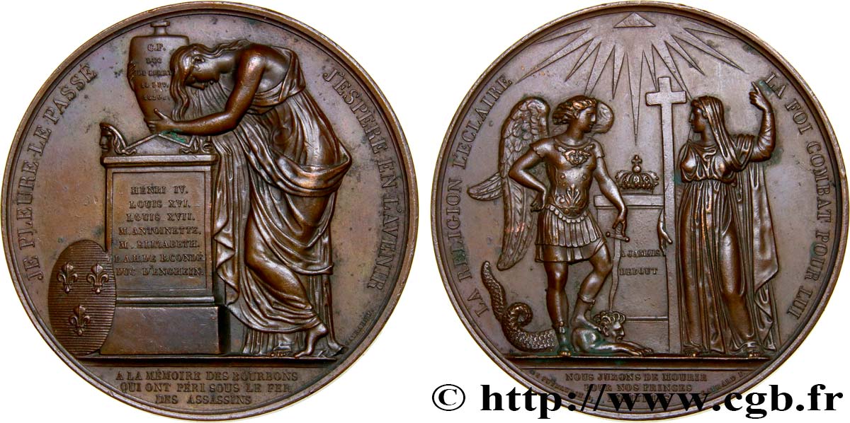 LOUIS XVIII Médaille, Hommage aux Bourbons AU