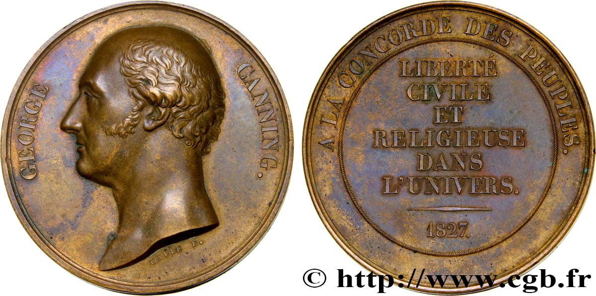 GREAT BRITAIN - GEORGE IV Médaille, Hommage à George Canning XF