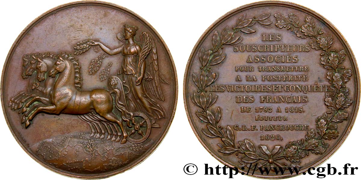 LOUIS XVIII Médaille des victoires napoléoniennes TTB+