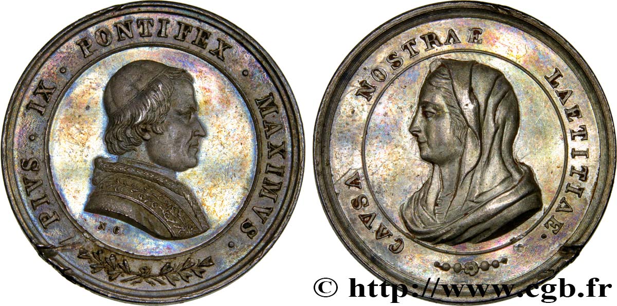ITALIA - ESTADOS PONTIFICOS - PIE IX (Giovanni Maria Mastai Ferrettii) Médaille, Causa nostrae laetitiae MBC+