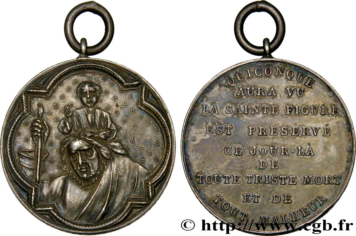 TROISIÈME RÉPUBLIQUE Médaille au Saint Christophe TTB+