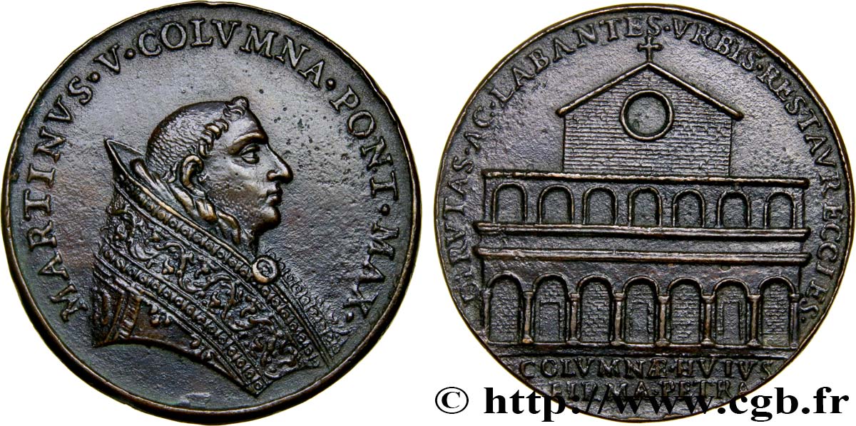 VATICAN AND PAPAL STATES Médaille du pape Martin V AU