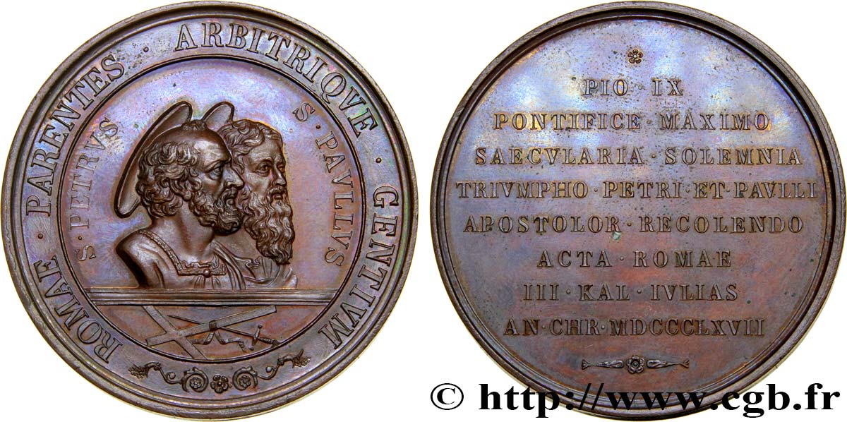 ITALIEN - KIRCHENSTAAT - PIE IX. Giovanni Maria Mastai Ferretti) Médaille du pape Pie IX VZ