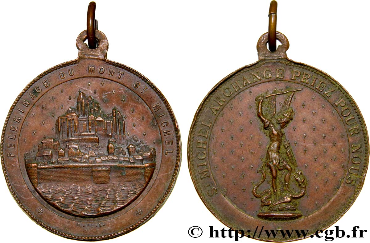TROISIÈME RÉPUBLIQUE Médaille de pélerinage au Mont Saint-Michel TTB+