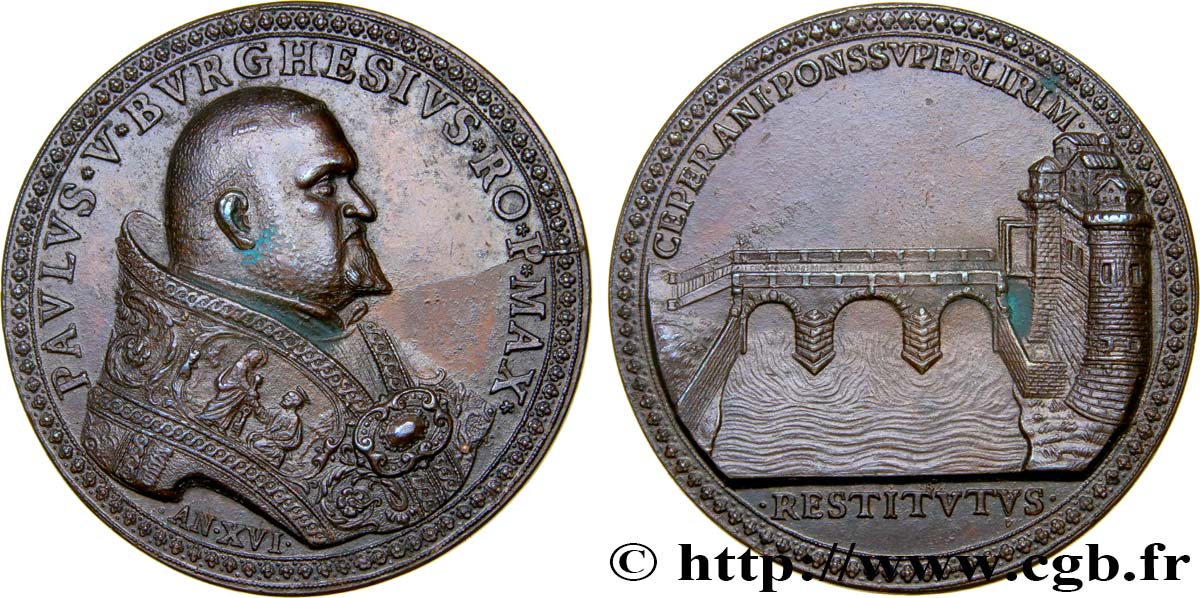 VATICAN AND PAPAL STATES Médaille du pape Paul V AU