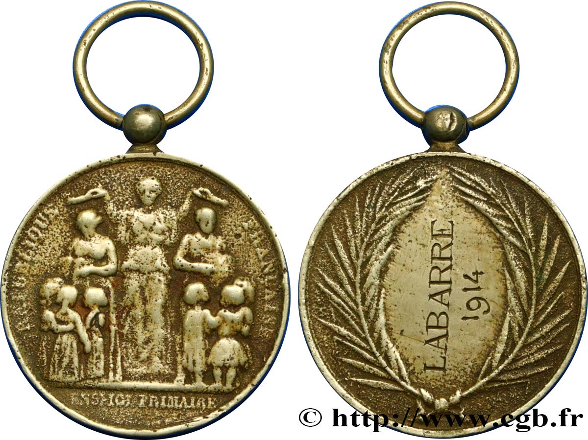 III REPUBLIC Médaille, Enseignement primaire VF