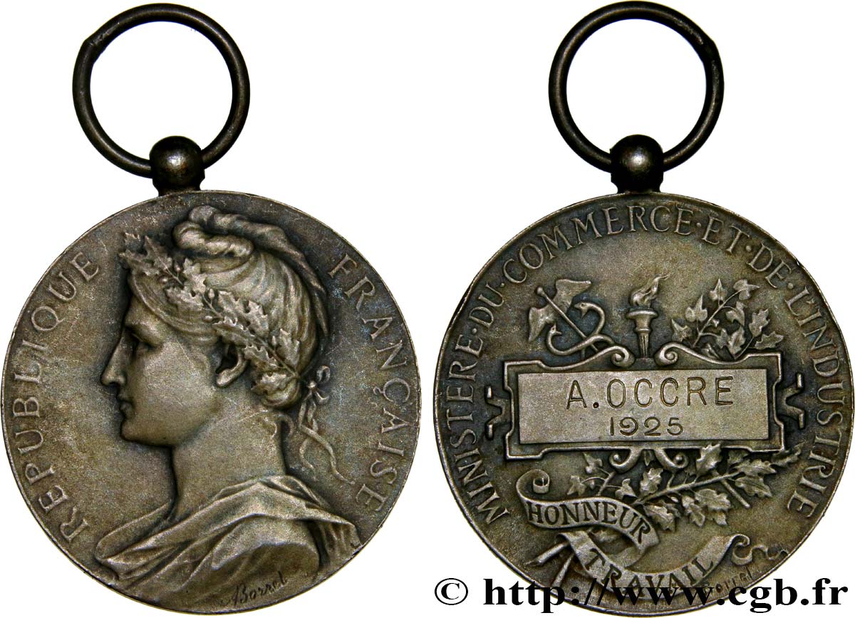 TERCERA REPUBLICA FRANCESA Médaille de récompense, Ministère du commerce et industrie MBC+