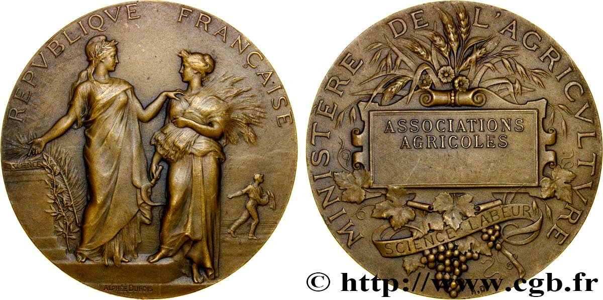 TERCERA REPUBLICA FRANCESA Médaille de récompense, Associations agricoles EBC