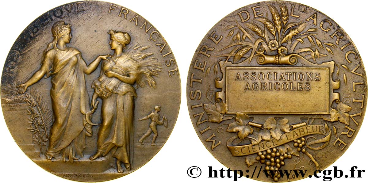 TERCERA REPUBLICA FRANCESA Médaille de récompense, Associations agricoles EBC
