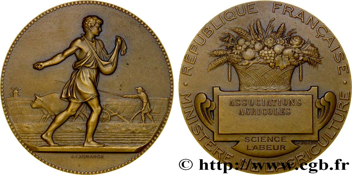 DRITTE FRANZOSISCHE REPUBLIK Médaille de récompense, Associations agricoles VZ
