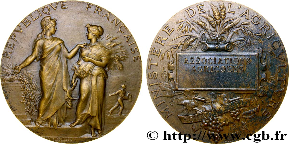 DRITTE FRANZOSISCHE REPUBLIK Médaille de récompense, Associations agricoles fVZ