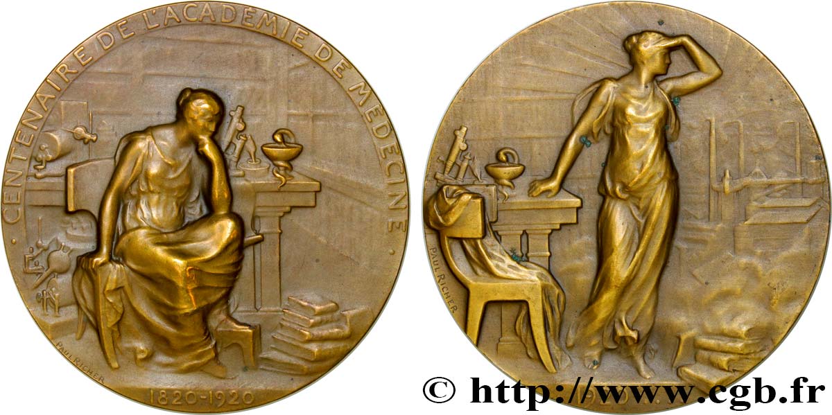 TROISIÈME RÉPUBLIQUE Médaille pour le centenaire de l’Académie de médecine TTB+