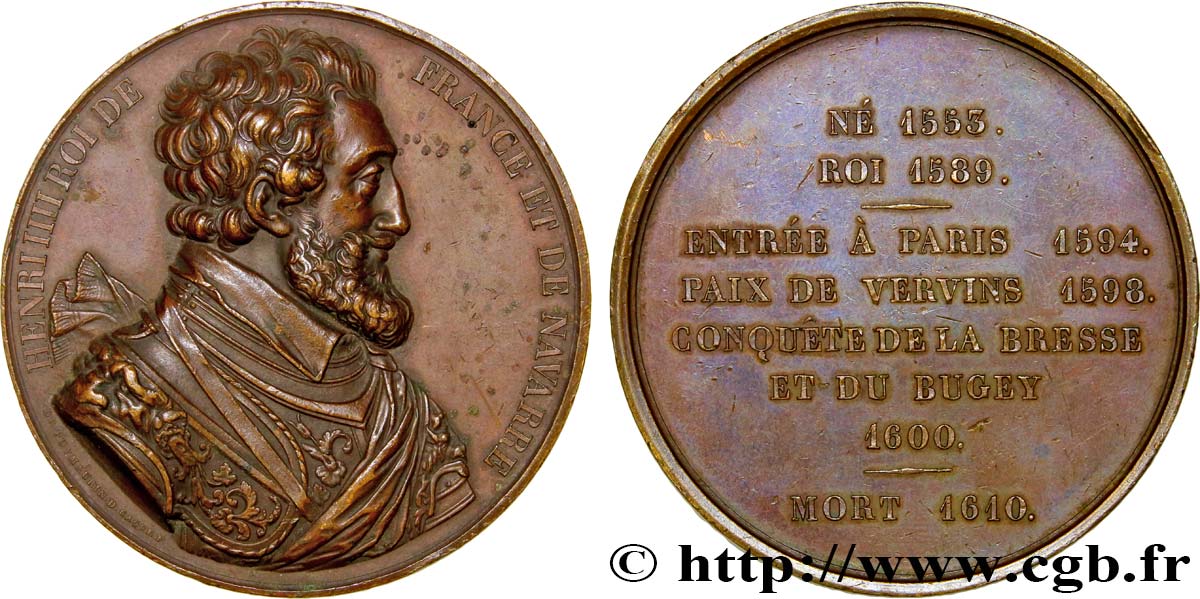LUIS FELIPE I Médaille du roi Henri IV MBC+