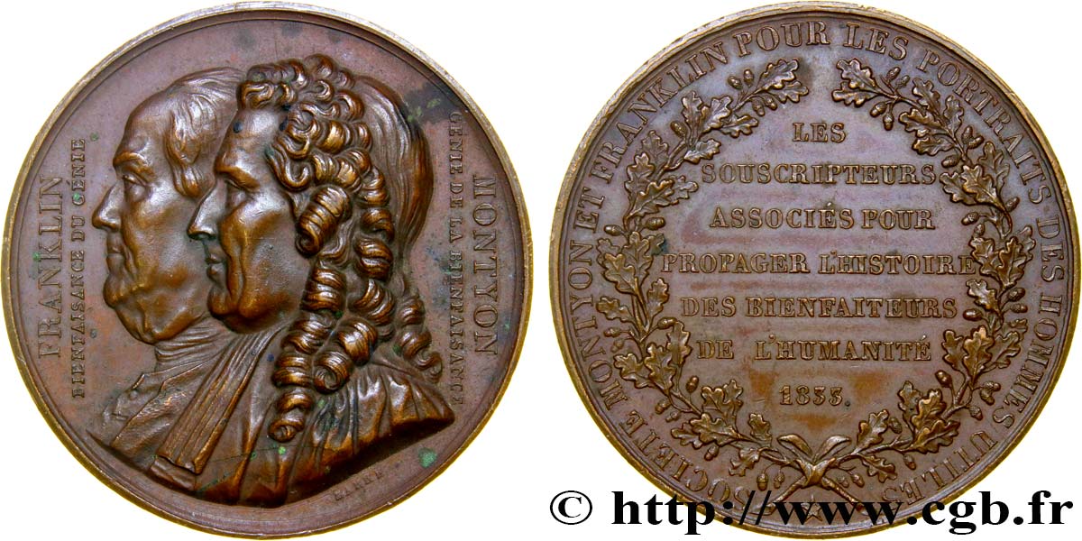LUIS FELIPE I Médaille de la société Franklin et Montyon MBC