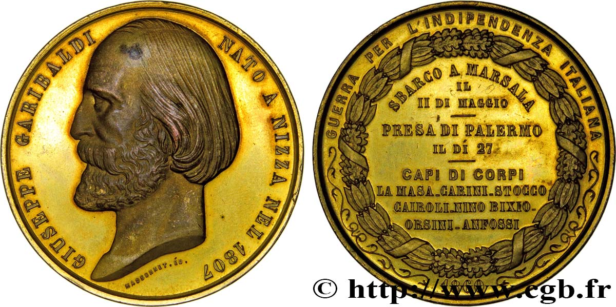 ITALIE - VICTOR EMMANUEL III Médaille pour Giuseppe Garibaldi EBC