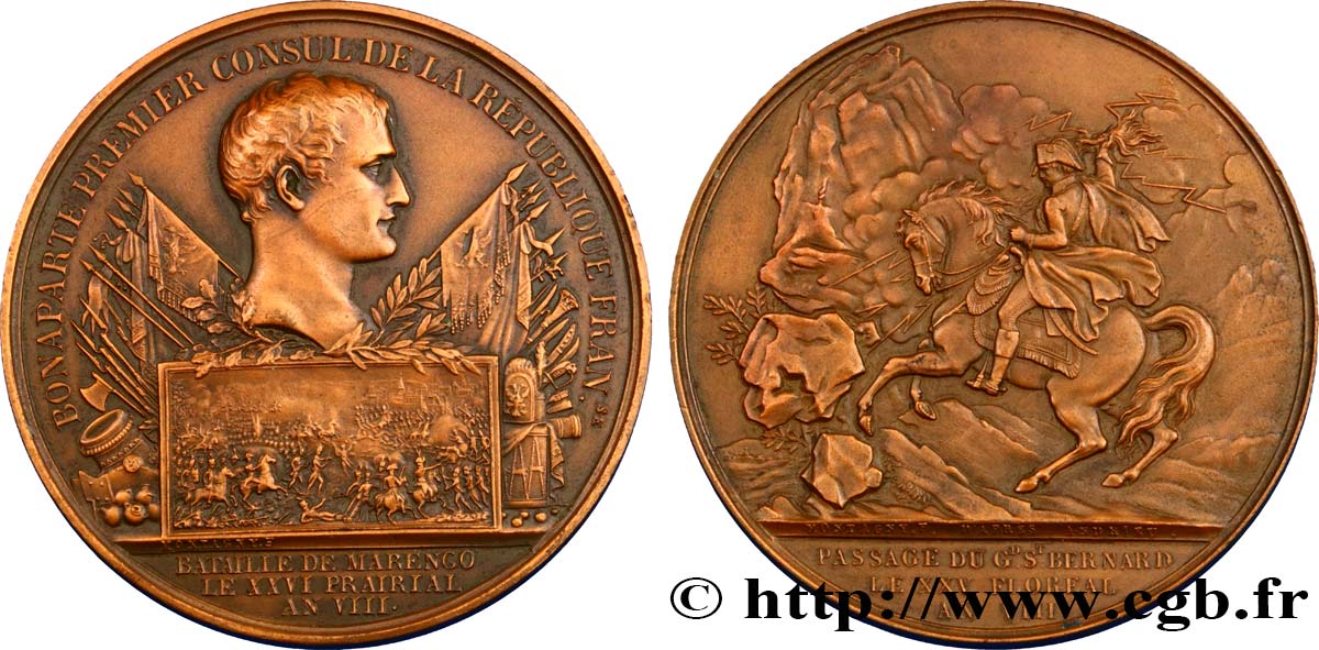 PRIMO IMPERO Médaille de Marengo et du passage du Grand St-Bernard q.SPL