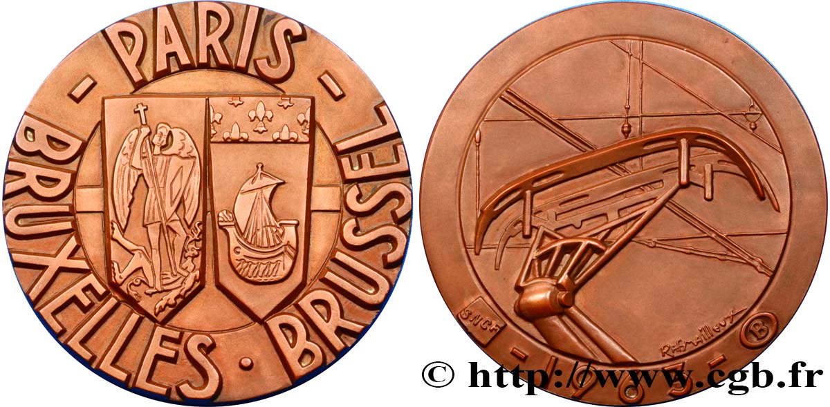 QUINTA REPUBBLICA FRANCESE Médaille pour la ligne SNCF Paris - Bruxelles SPL