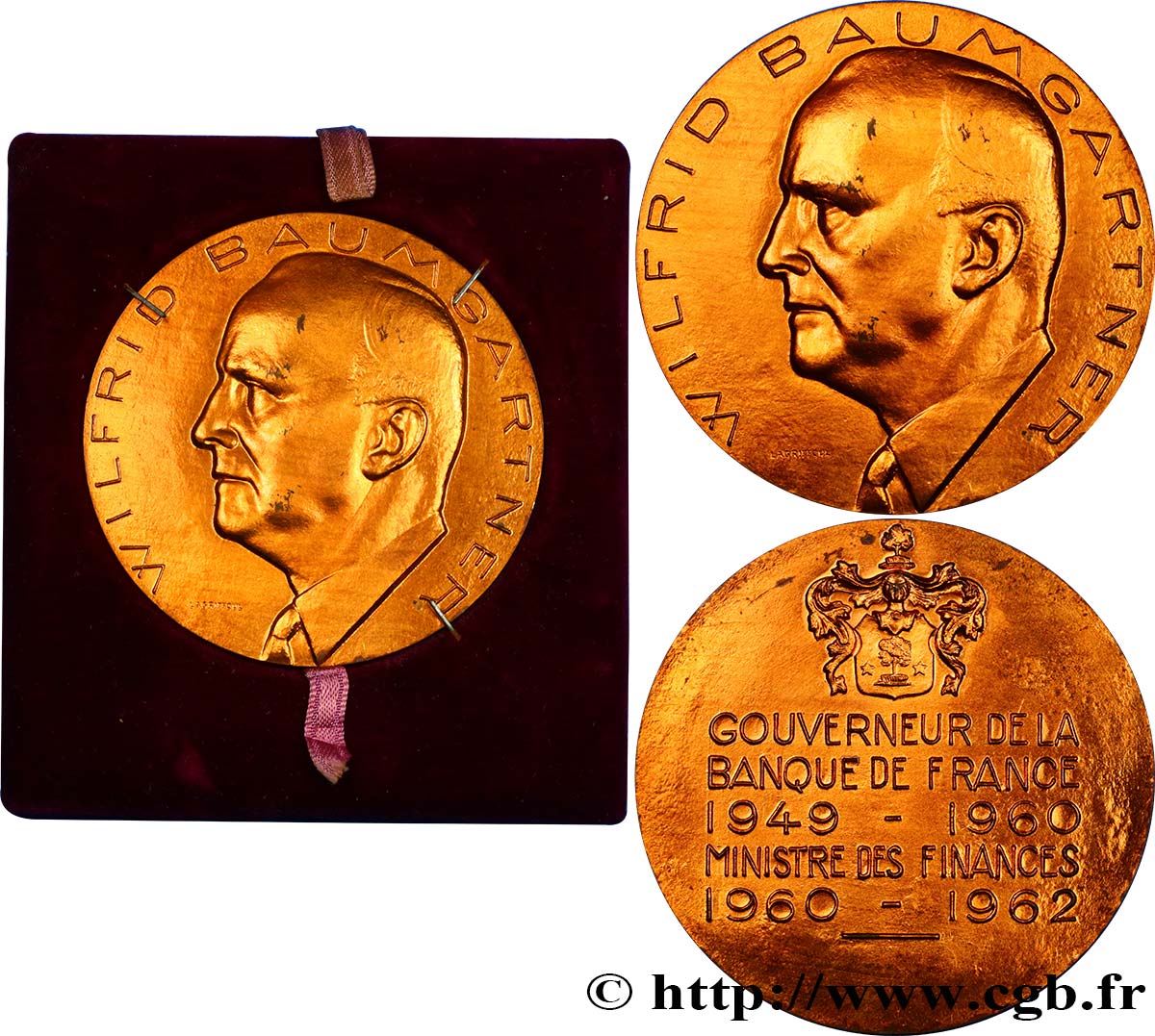 QUINTA REPUBLICA FRANCESA Médaille, Wilfrid Baumgartner EBC