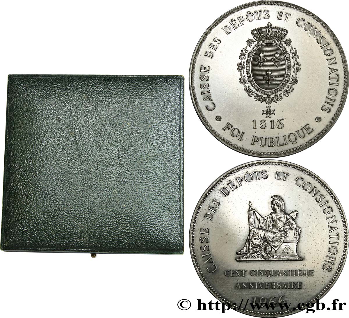 BANKS - CRÉDIT INSTITUTIONS Médaille, 150e anniversaire de la Caisse des Dépôts et consignations AU