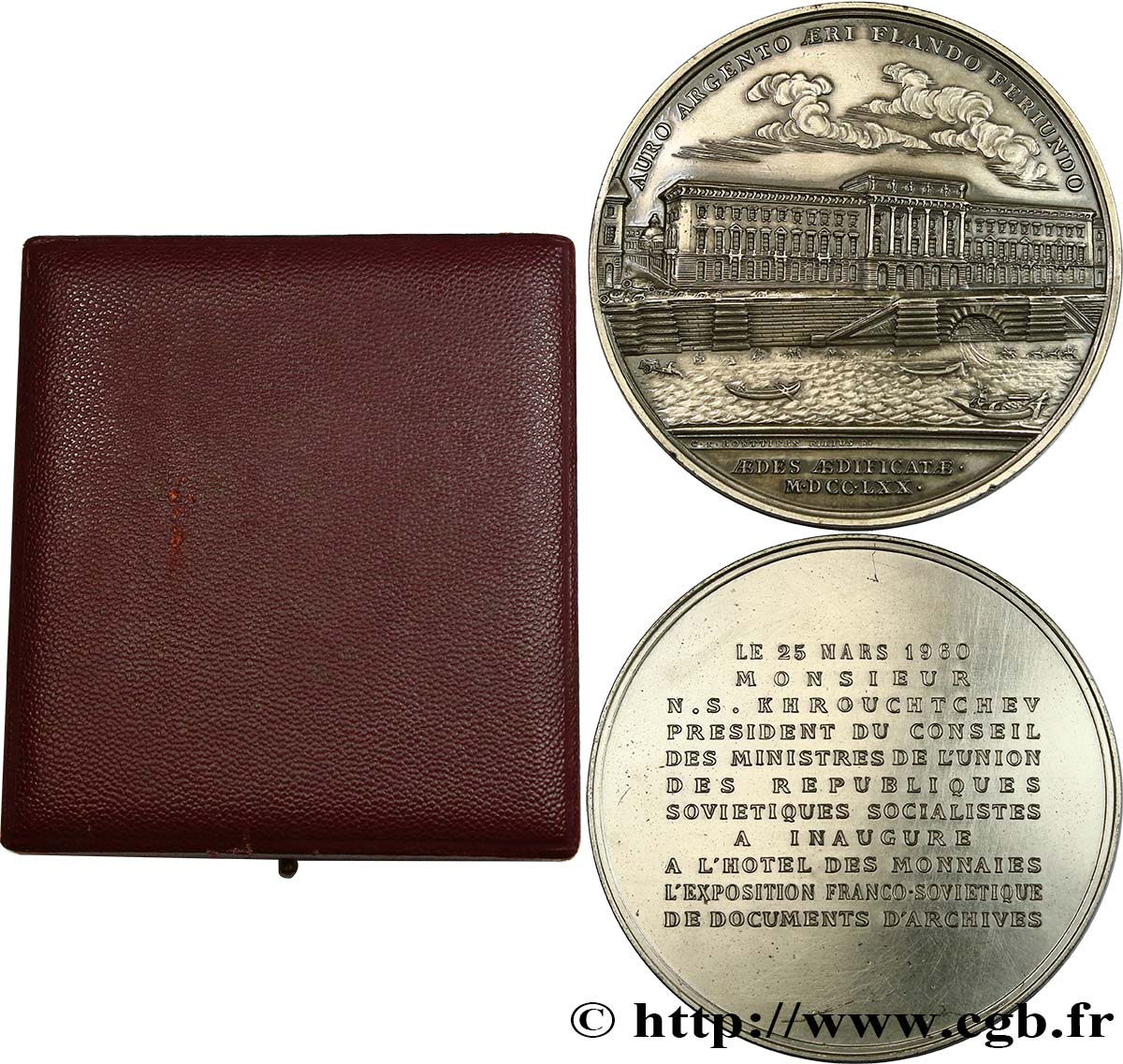 QUINTA REPUBBLICA FRANCESE Médaille pour la visite de la Monnaie, exposition franco-soviétique SPL