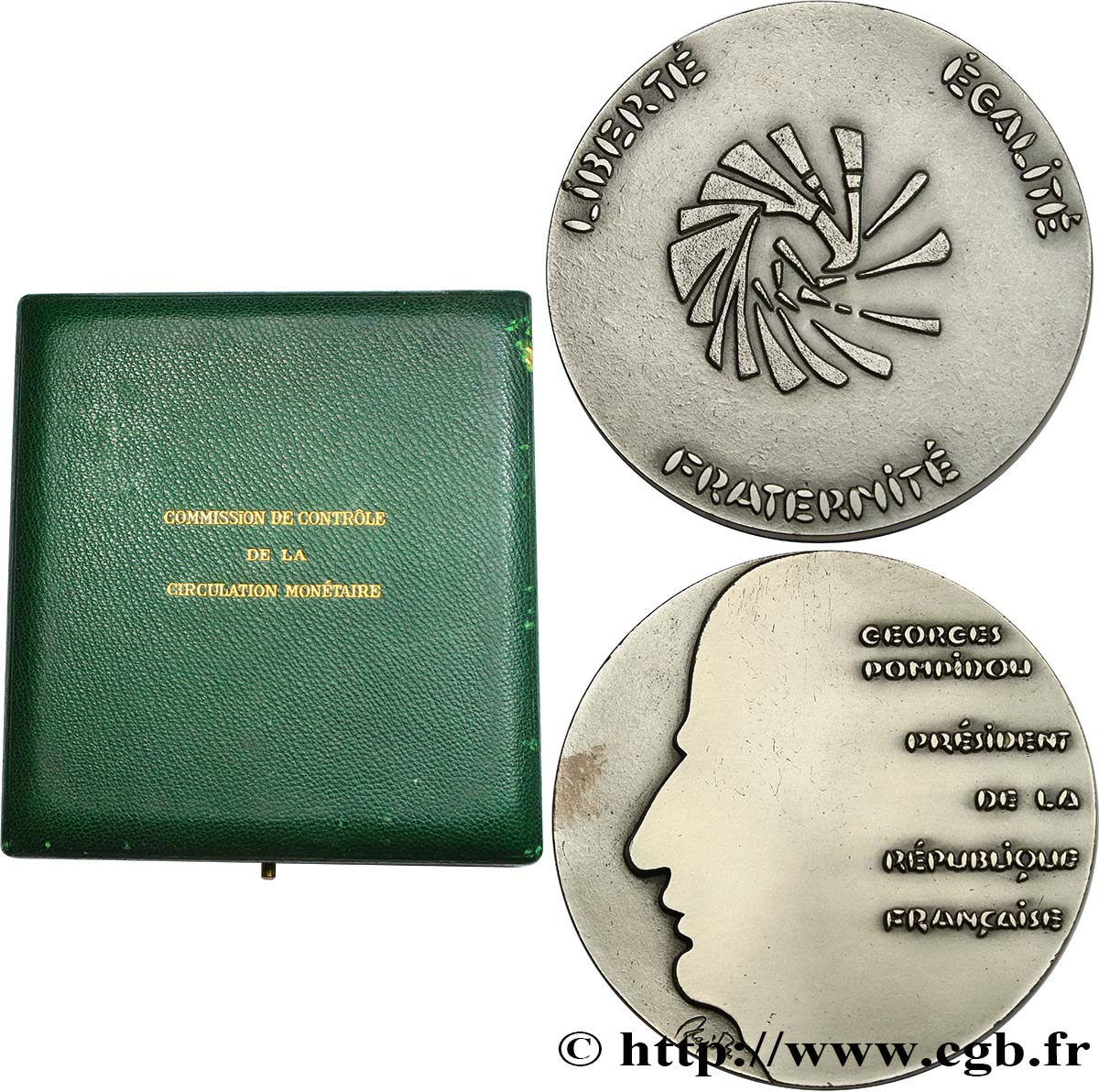QUINTA REPUBLICA FRANCESA Médaille du président Georges Pompidou EBC