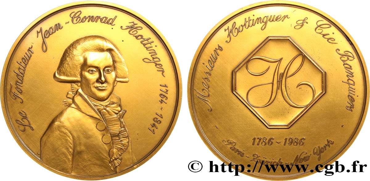 BANKS - CRÉDIT INSTITUTIONS Médaille, Jean Conrad Hottinger AU