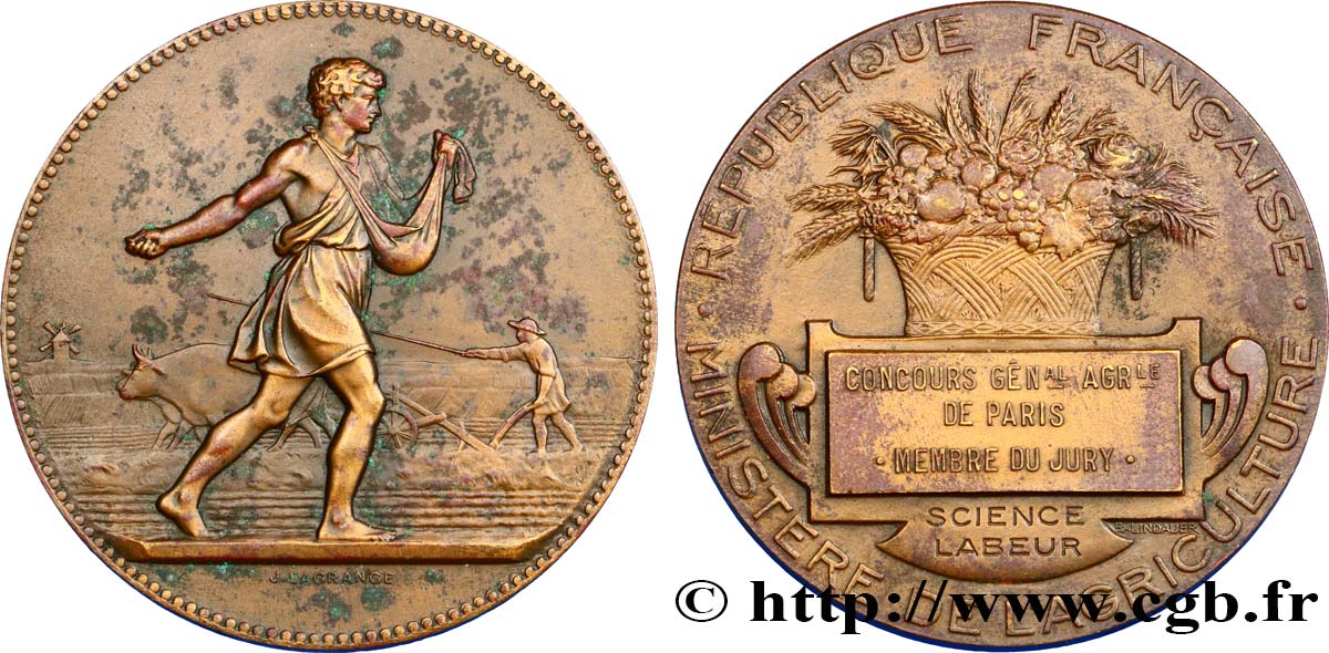 DRITTE FRANZOSISCHE REPUBLIK Médaille de concours agricole de Paris SS