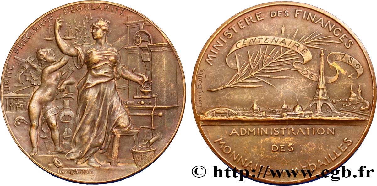 TERCERA REPUBLICA FRANCESA Médaille de l’Administration des Monnaies et Médailles MBC+