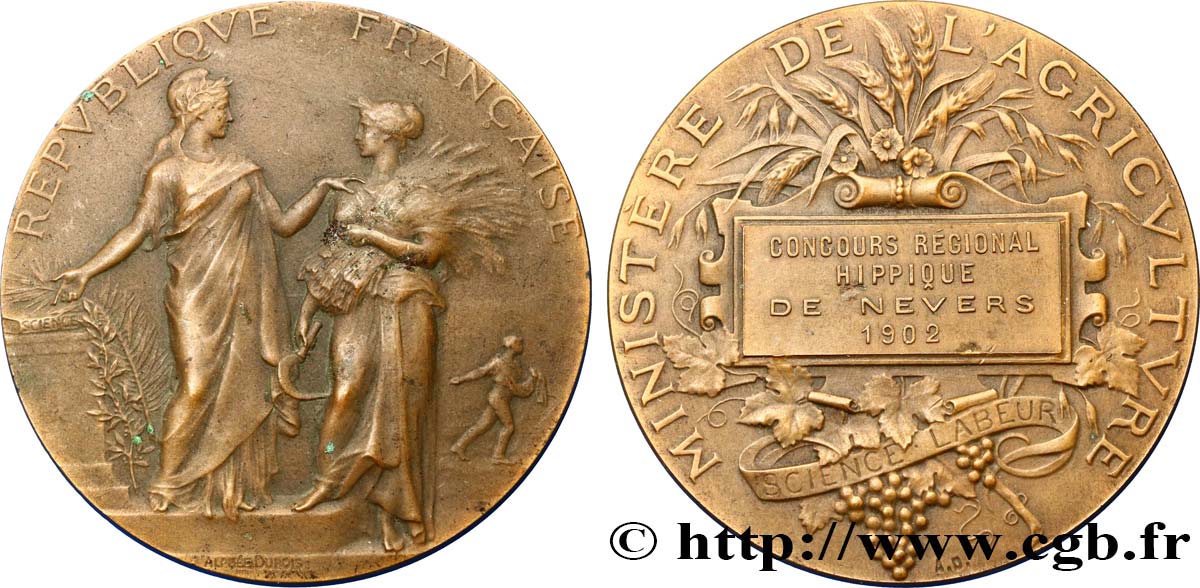 III REPUBLIC Médaille, concours hippique AU
