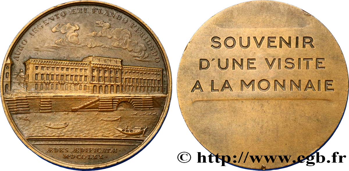 CINQUIÈME RÉPUBLIQUE Médaille de souvenir d’une visite à la Monnaie TTB+