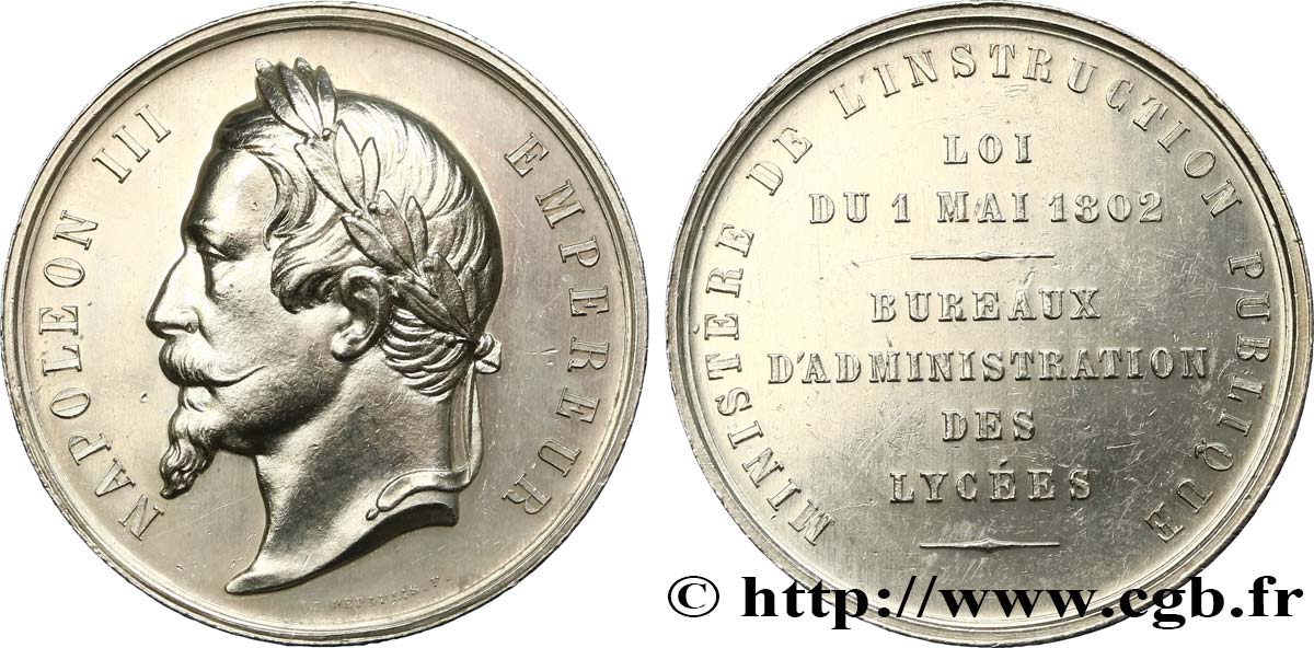 SEGUNDO IMPERIO FRANCES Médaille, Loi du 1er mai 1802 MBC+