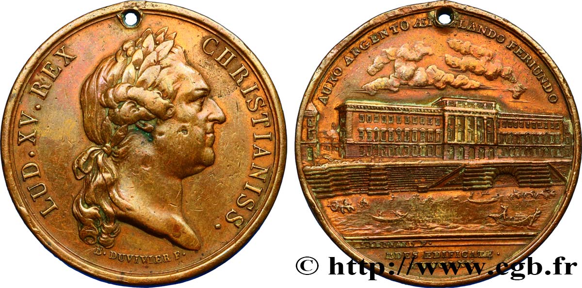 LOUIS XV THE BELOVED Médaille de la Monnaie de Paris, refrappe XF