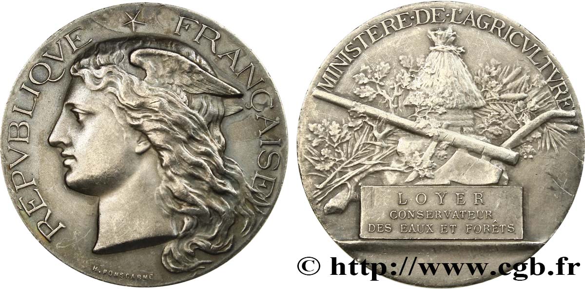 DRITTE FRANZOSISCHE REPUBLIK Médaille de récompense, Conservateur des Eaux et Forêts SS